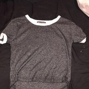 Grey and black crop top